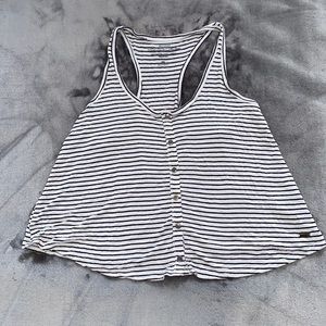 Hollister Black/While Horizontal Striped Cami Top